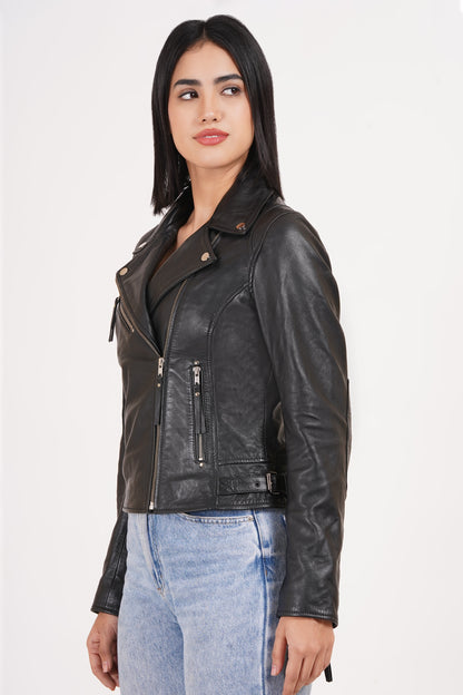 100% Leather Dil Biker Jacket | WX30