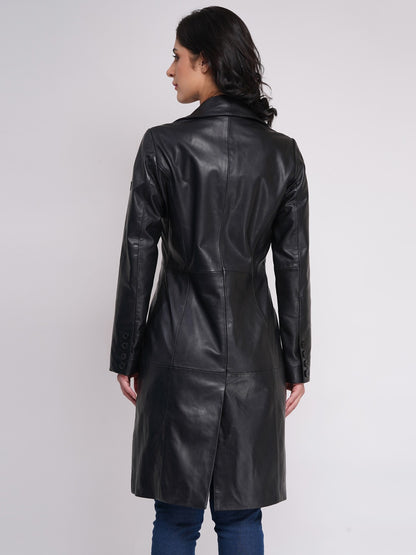 100% Leather Trench Coat (WX 130)
