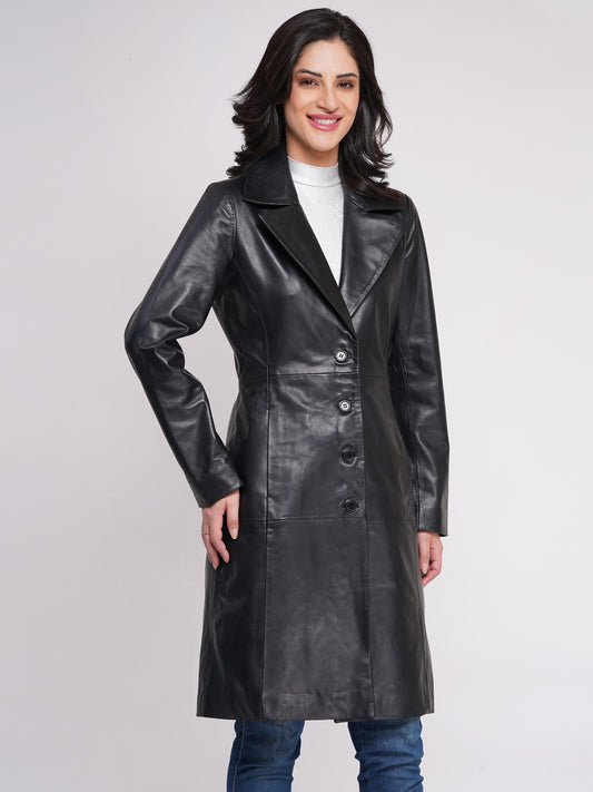100% Leather Trench Coat (WX 130)
