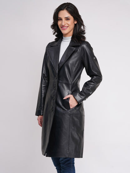 100% Leather Trench Coat (WX 130)