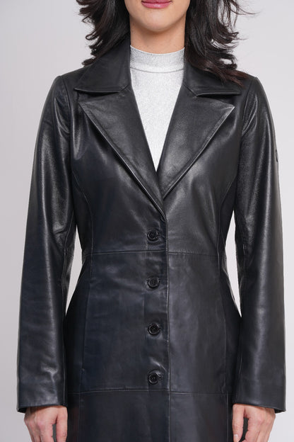 100% Leather Trench Coat (WX 130)